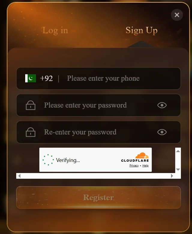 33RS Game new account registration page