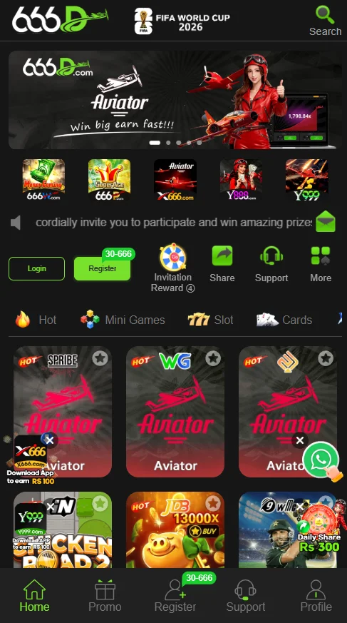 666D game main lobby and available games