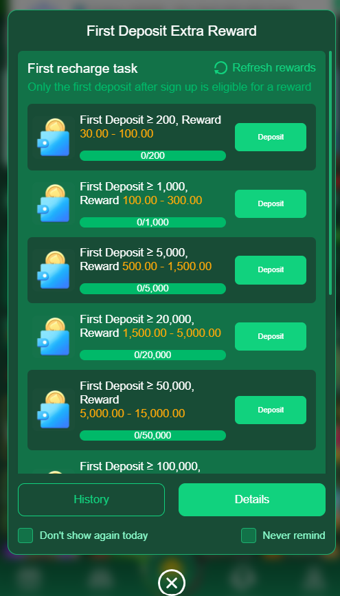 A6Win Game promotional bonuses and offers page