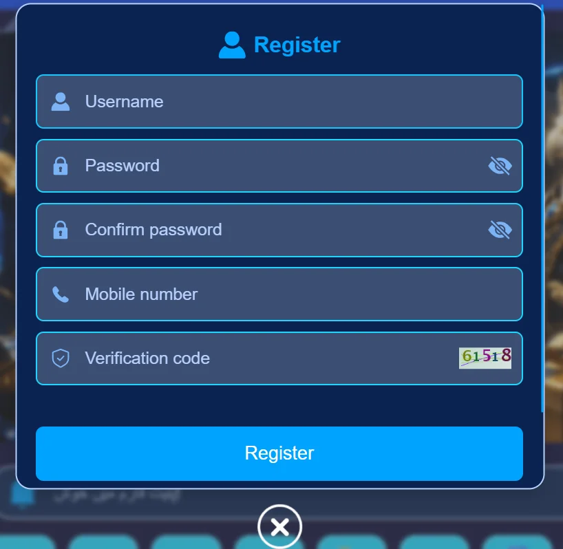 ODK786 Game sign up form and registration steps