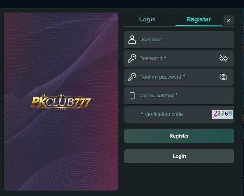 PKCLUB777 Game registration and account creation process