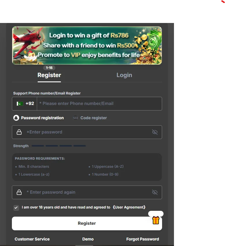 Y333 Game account creation and verification process