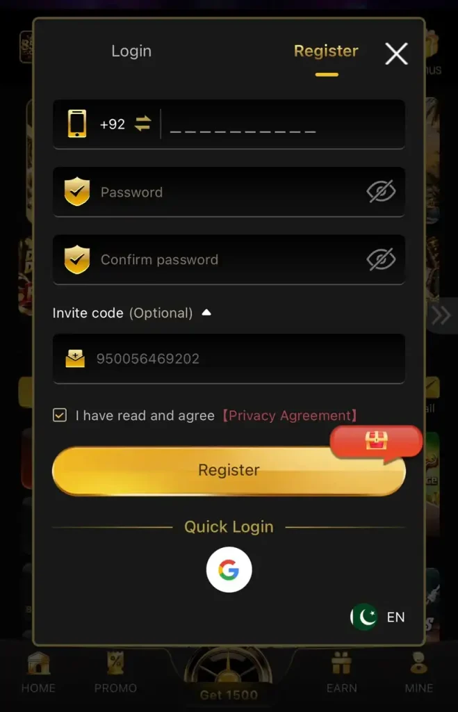 8557 Game sign up form and registration steps