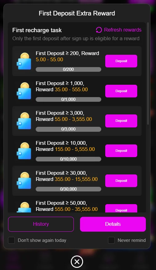 M199 Game daily rewards and bonus offers screen