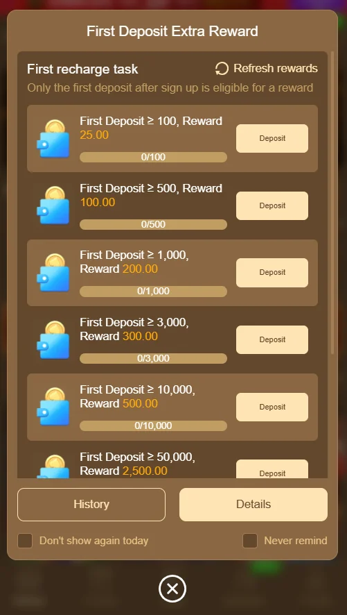 WIN1313 Game promotional bonuses and offers page